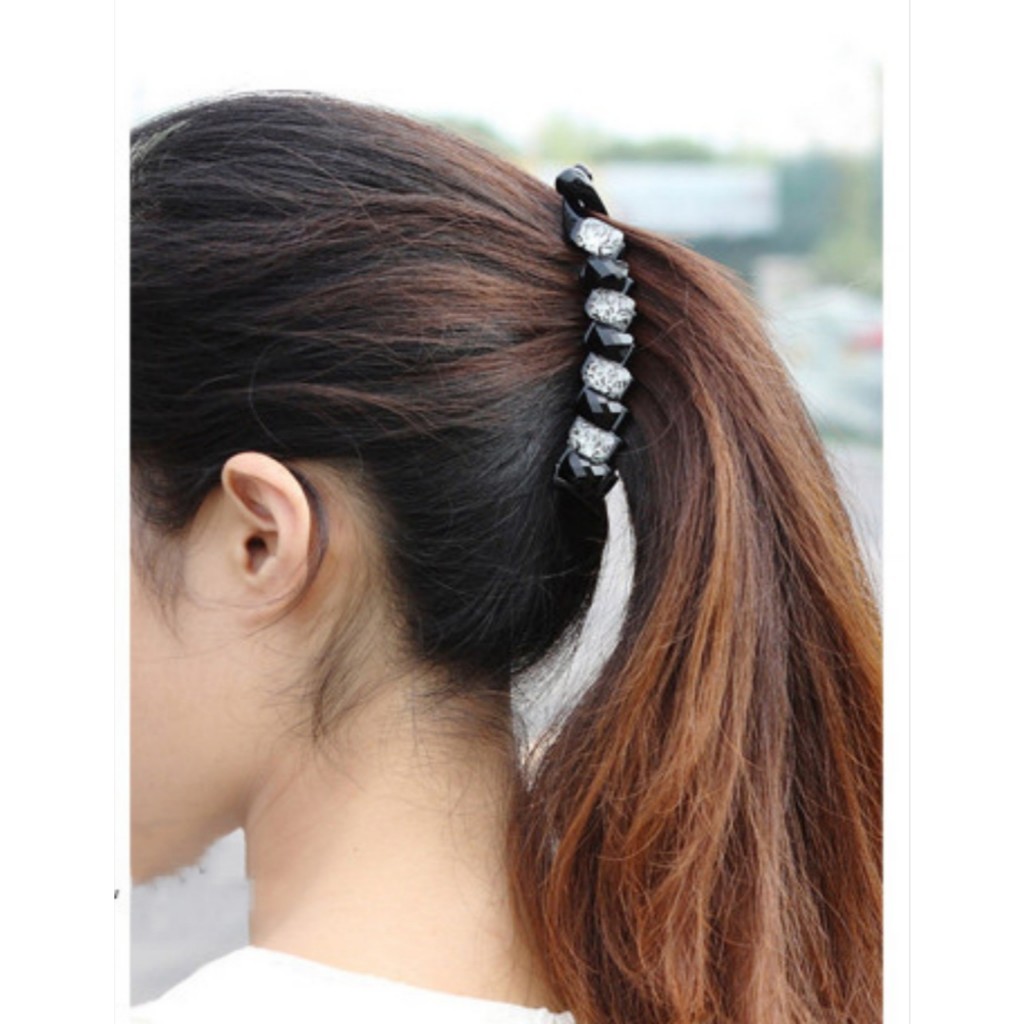 Kẹp tóc hình con công pha lê