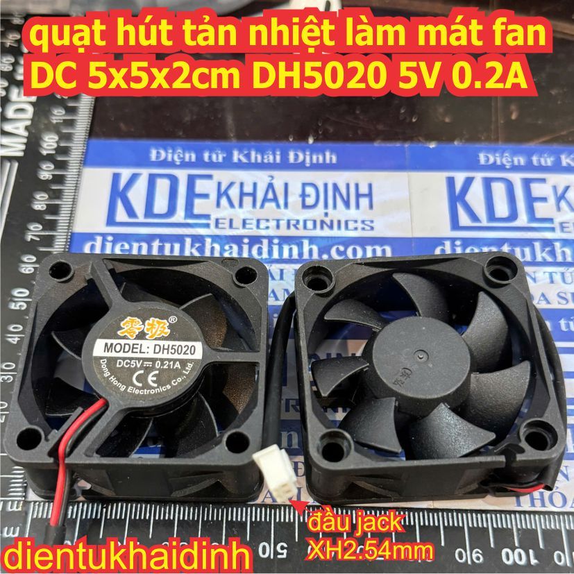 2 cái Quạt thổi làm mát 5cm 5x5x2cm DSF5020 5020 12V, 5V 0.2A FAN DC brushless không chổi than kde53