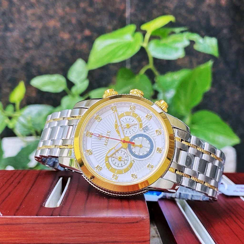 Đồng Hồ Nam Kim Loại Dây Da Aolix 7049
