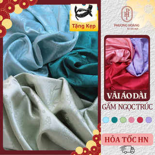 [HOT TẾT] Vải Gấm May Áo dài THANH TRÚC 8 màu, Gấm dệt cao cấp, mềm rũ, lên dáng trẻ trung VT02
