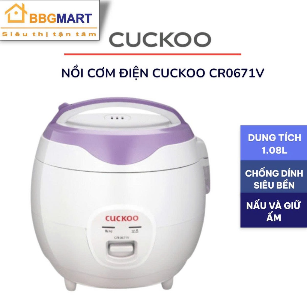 Nồi cơm nắp gài Cuckoo 1.08 lít CR-0671 II CR-0661 II CR0632 hàng chính hãng bảo hành 24 tháng