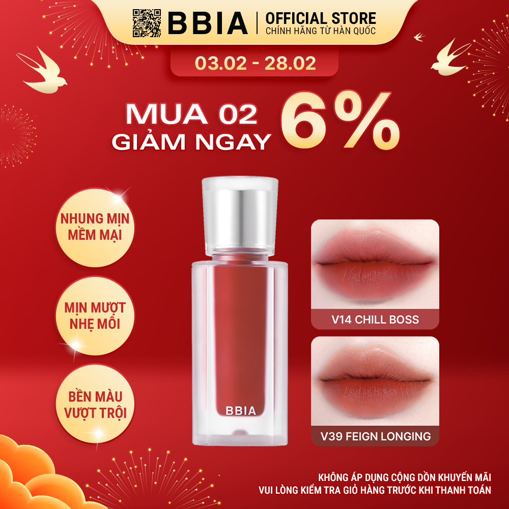 Son kem nhung thuần chay, nhẹ môi BBIA Last Velvet Tint Re-new Version 5g | BigBuy360 - bigbuy360.vn
