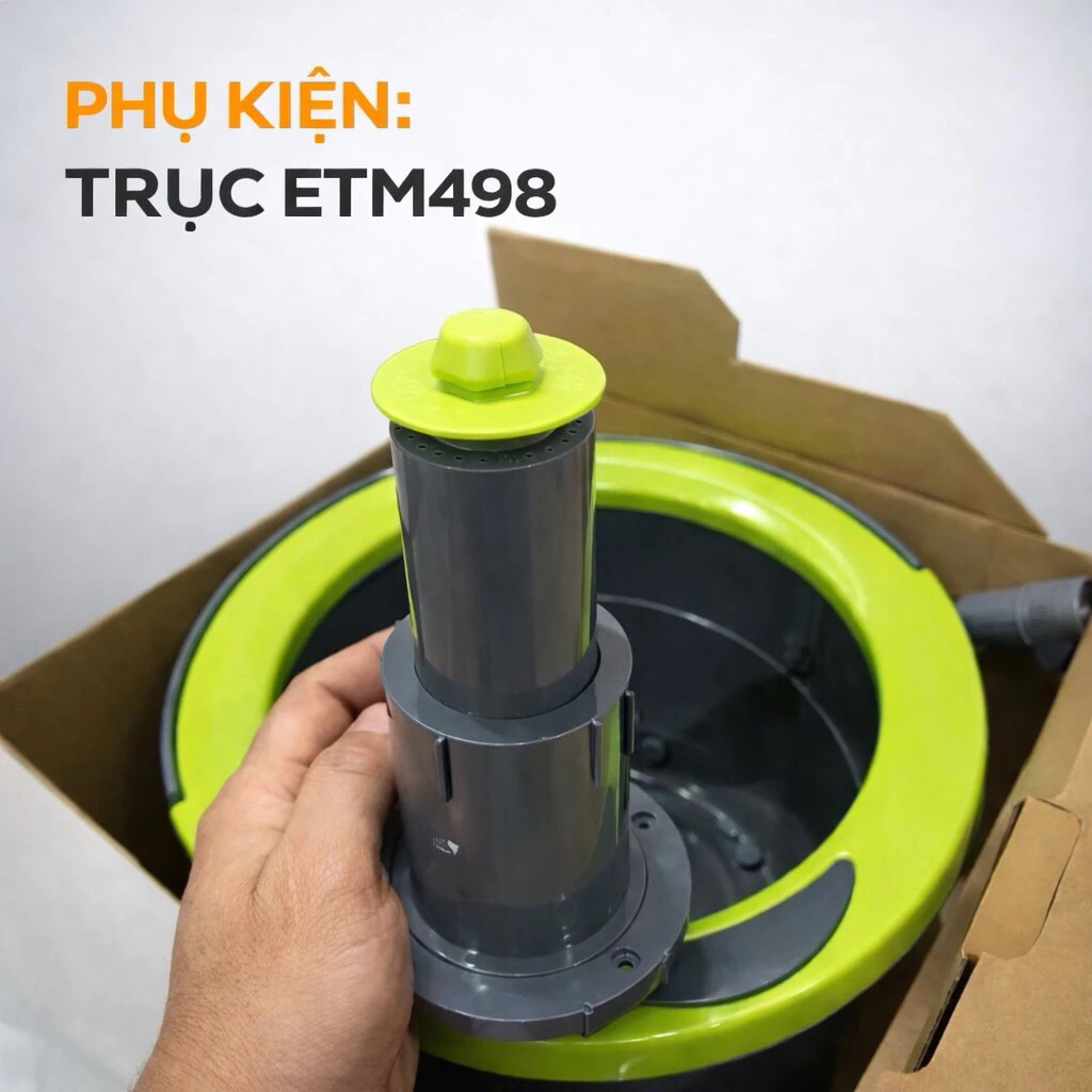 Lõi Trục Xoay Thùng Lau Nhà – Chuẩn ETM498 Xanh Xám và Xanh Mint - Vinimino