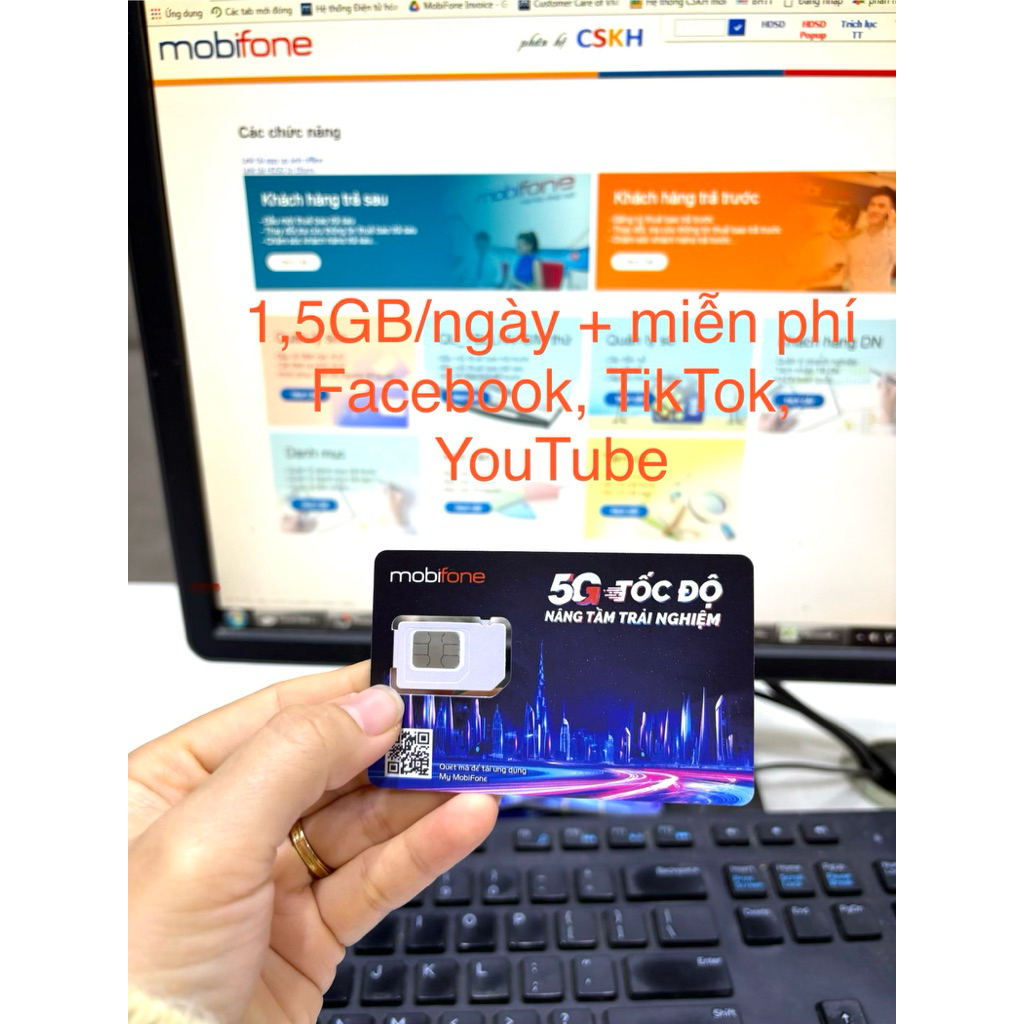 Sim 4G Mobifone miễn phí mạng xã hội