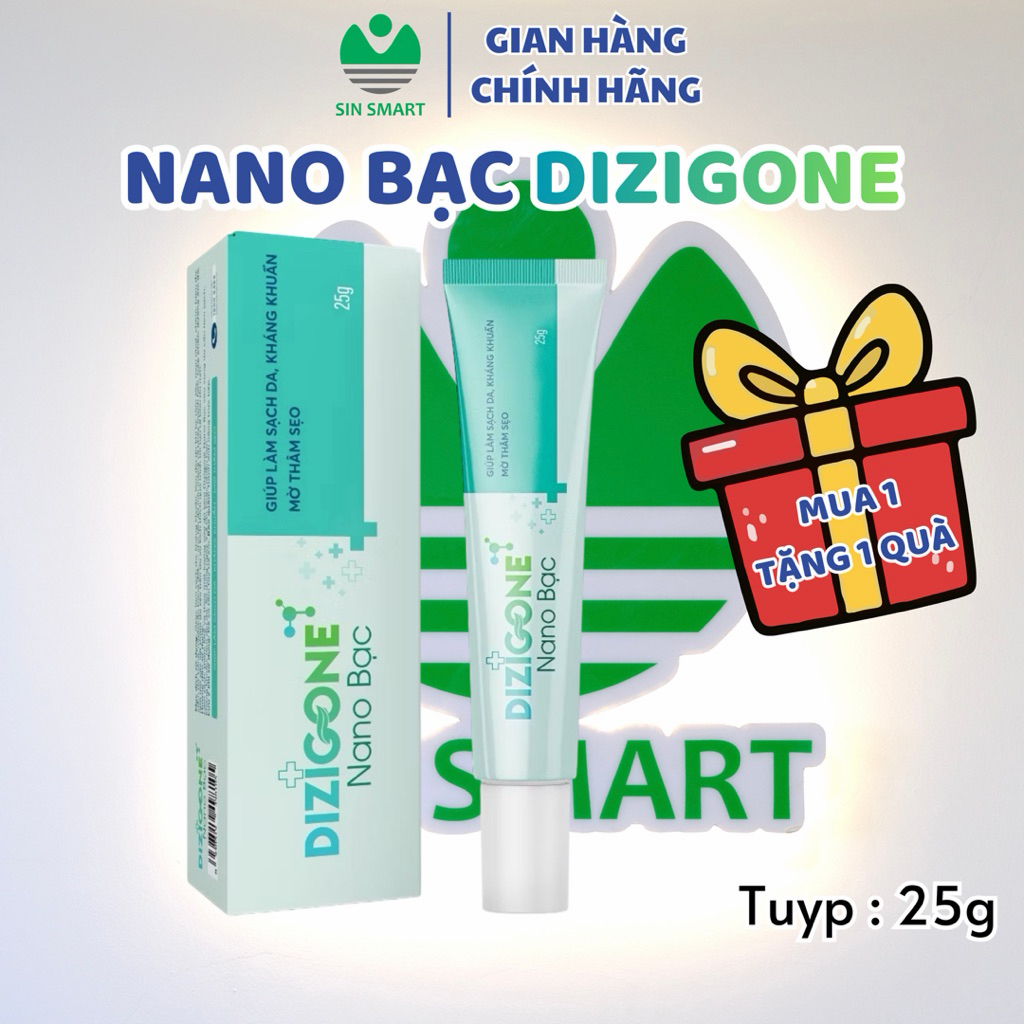 Kem Dizigone Nano Bạc 25g - Kháng Khuẩn, Làm Dịu Da, Ngăn Ngừa Sẹo chính hãng Sin Smart