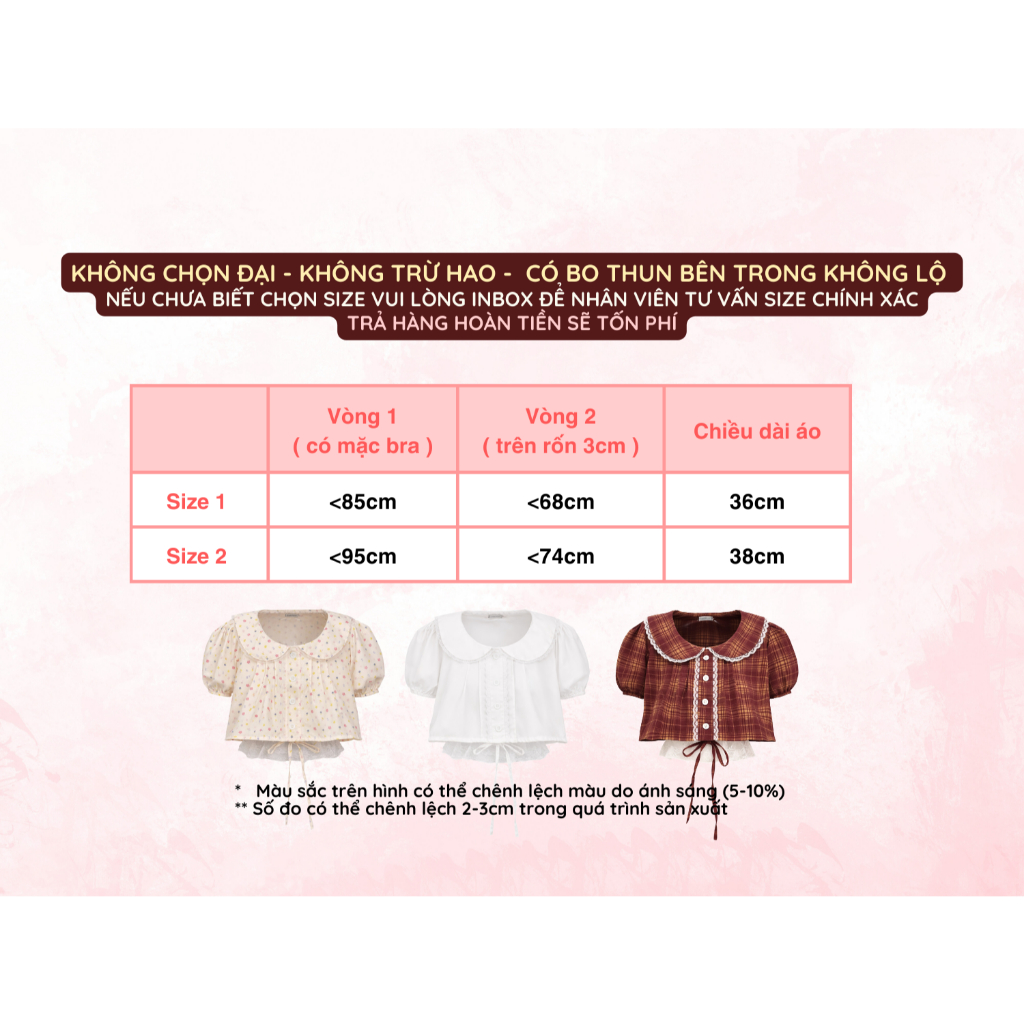 [SUMMER - HÈ] Áo Babydoll Croptop tay phồng SAIGONESE PINK phối ren bo thun không lộ - A15SP | BigBuy360 - bigbuy360.vn