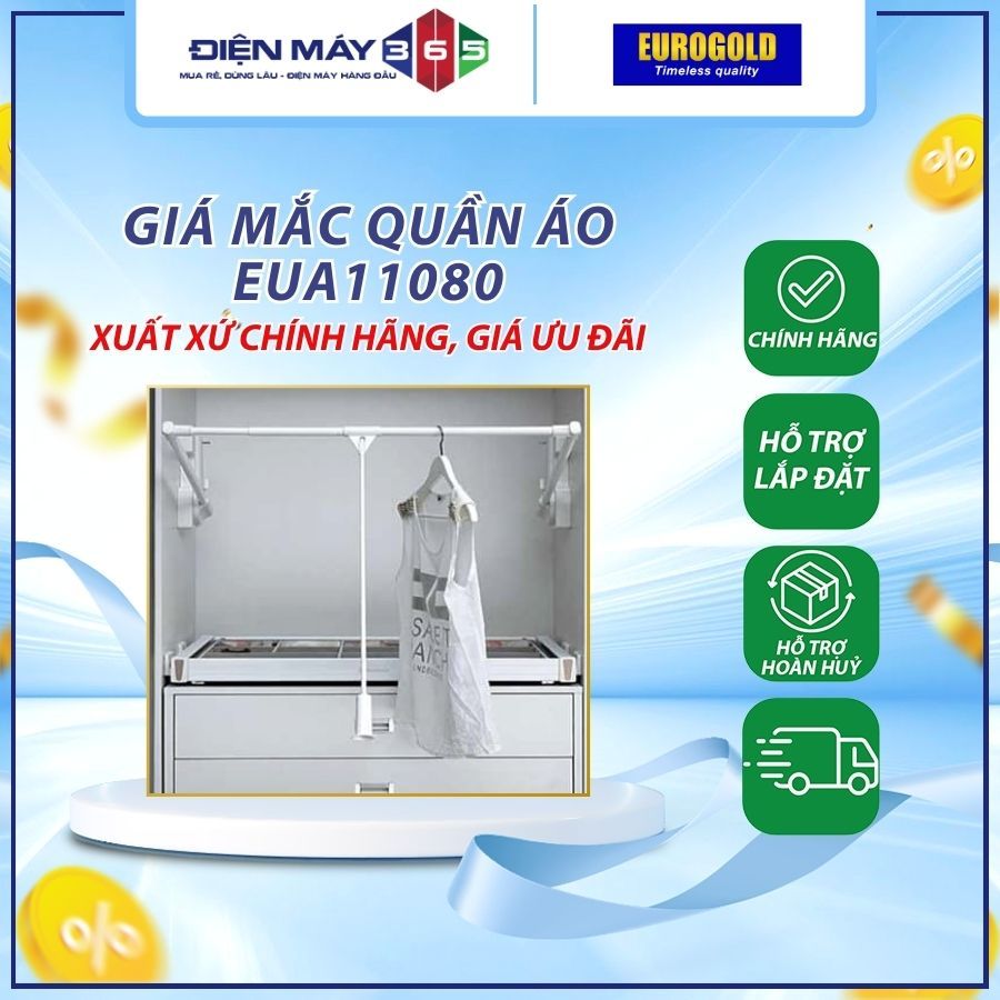 GIÁ MẮC QUẦN ÁO DI ĐỘNG MÀU BẠC VÀ MÀU ĐEN EUA11080 / EUA11080B – EUROGOLD | TỐI ƯU KHÔNG GIAN