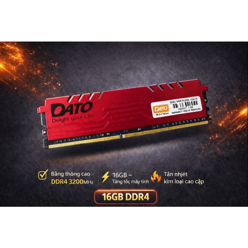 RAM Dato 16GB DDR4 3200MHz Extreme series | Tản Nhiệt Thép | INTEL / AMD | Chính Hãng