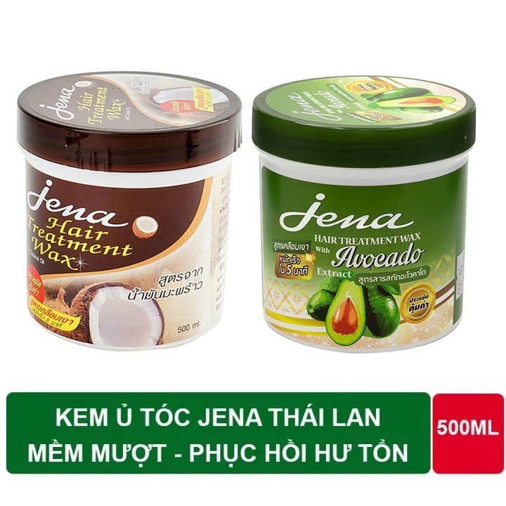 Kem Ủ Tóc Siêu mềm Mượt Phục Hồi Hư Tổn Jena Hair Treatment Wax 500ml Thái Lan