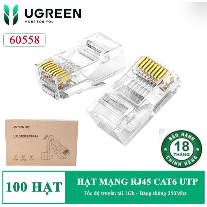 Đầu bấm mạng RJ45 Cat6 UTP Ugreen 60558 50962 NW120 (8 chân đồng) Cao Cấp