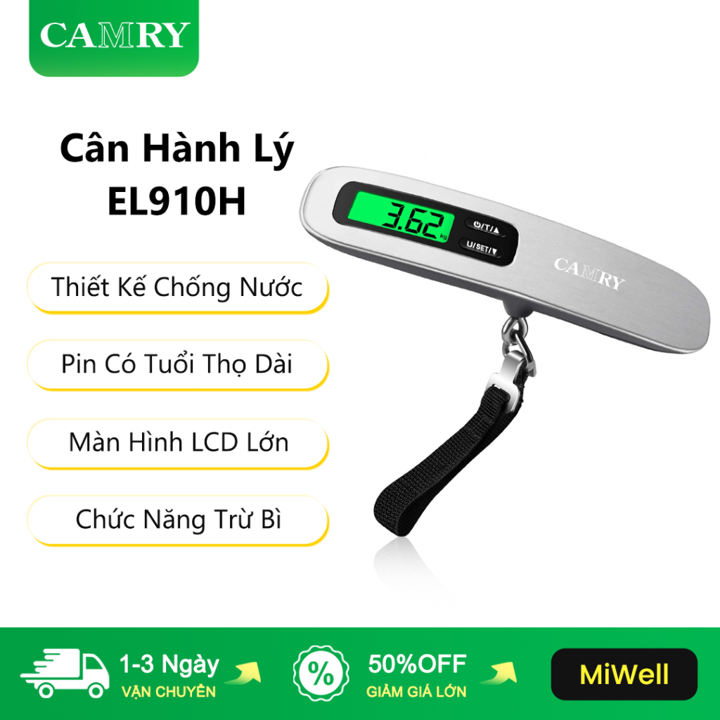 CAMRY Cân Hành Lý EL910H KG/LB/G/OZ Luggage Scale Cân Điện Tử Cân Mini Cân Xách Tay