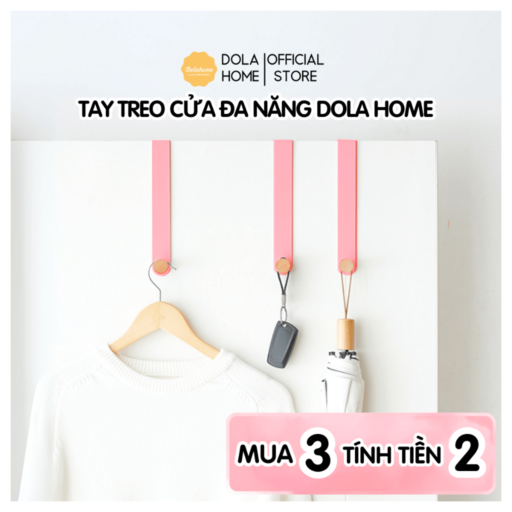 Tay treo cửa nút gỗ Dola Home treo quần áo, túi xách, mũ bảo hiểm, ô dù, chìa khóa, áo khoác,...