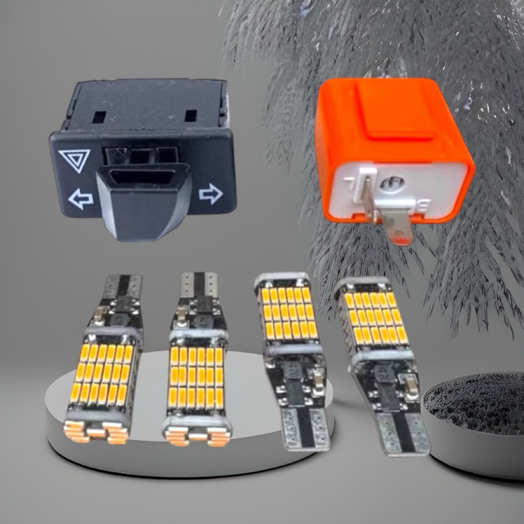 Bộ 4 Led Xi Nhan T15 Kèm Công Tắc Hazza Và Role Xi Nhan Lắp Đặt Wave 50/100/110 Và Nhiều Dòng Xe Khá
