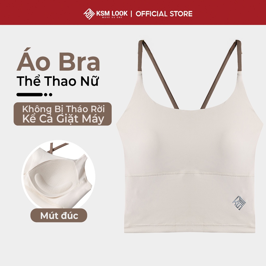 Áo bra thể thao tữ KSM tập gym yoga aerobic 2 dây phom ôm có mút ngực tôn dáng sexy chất thun mềm thoáng khí ABR01