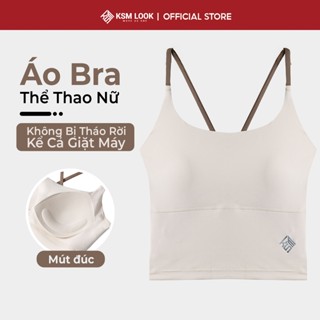 Áo bra thể thao tữ KSM tập gym yoga aerobic 2 dây phom ôm có mút ngực tôn dáng sexy chất thun mềm thoáng khí ABR01