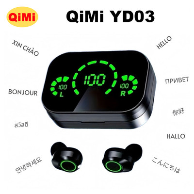 Tai Nghe AI Dịch Thuật QiMi YD03 - Phiên Dịch Đa Ngôn Ngữ, Kết Nối Ổn Định, Âm Thanh HiFi, Pin Trâu