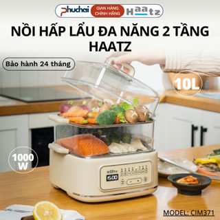 Nồi Hấp Điện 2 Tầng Haatz CIM371 Hàn Quốc, Nồi Hấp Đa Năng 1000W Dung Tích 10L 8 Chức Năng Nấu - Điện Máy Phúc Hải