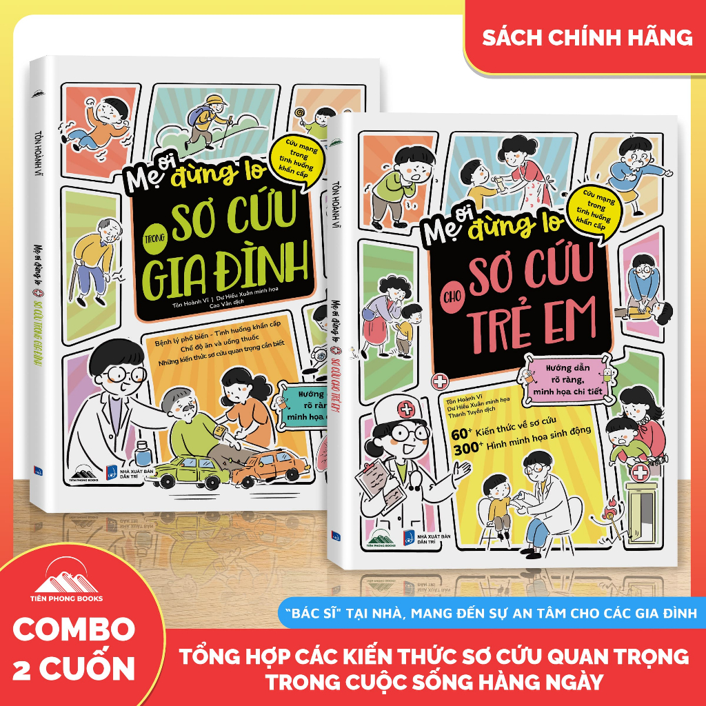 Sách - Combo Mẹ Ơi Đừng Lo Sơ Cứu Cho Trẻ Em + Mẹ Ơi Đừng Lo Sơ Cứu Trong Gia Đình - Tiên Phong Book