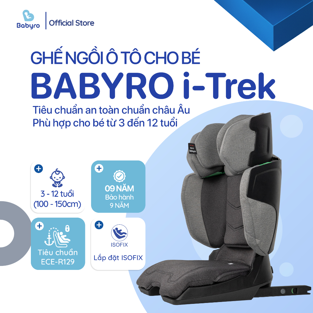 Ghế ngồi ô tô gấp gọn cho bé Babyro i-Trek