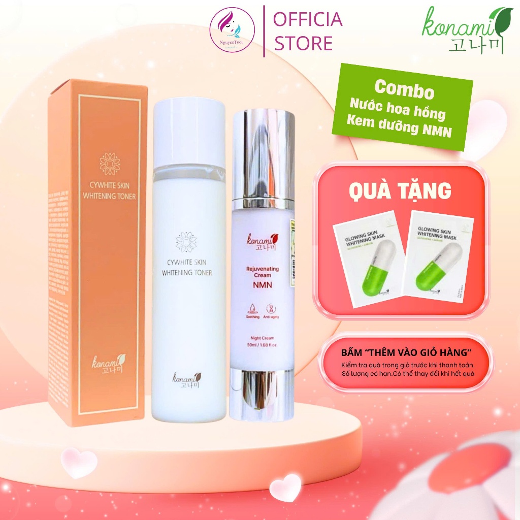 Combo nước hoa Hồng Cywhite Konami + kem dưỡng NMN