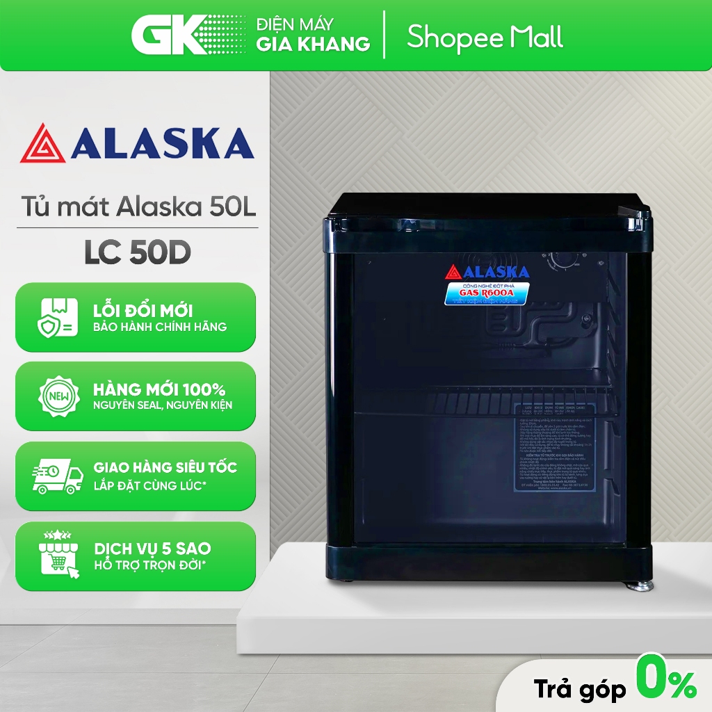 LC 50D - Tủ Mát Alaska 50 Lít LC-50D (Màu Đen) [Toàn Quốc]