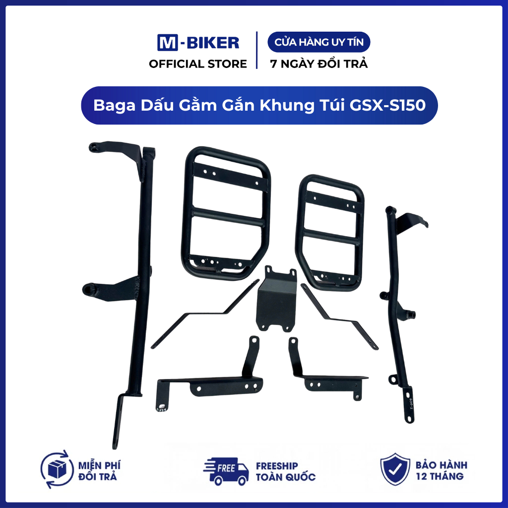Baga GSX S150 dấu gầm gắn khung túi, baga gsx s150 dấu gầm gắn khung treo bình xăng | M-Biker