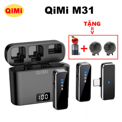 Micro Thu Âm Không Dây QiMi M31 - Chống Ồn Hiệu Quả, Pin Dài 9 Tiếng, Kết Nối Nhanh Không Ứng Dụng