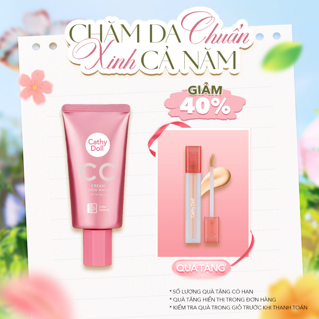 [DATE TỪ 6 THÁNG - 9 THÁNG] Kem Nền Cathy Doll Speed White CC Cream SPF 50 PA+++ 50ml