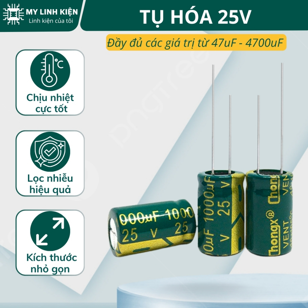 Tụ hoá 25V 47uF-4700uF chính hãng Jcon chất lượng cao