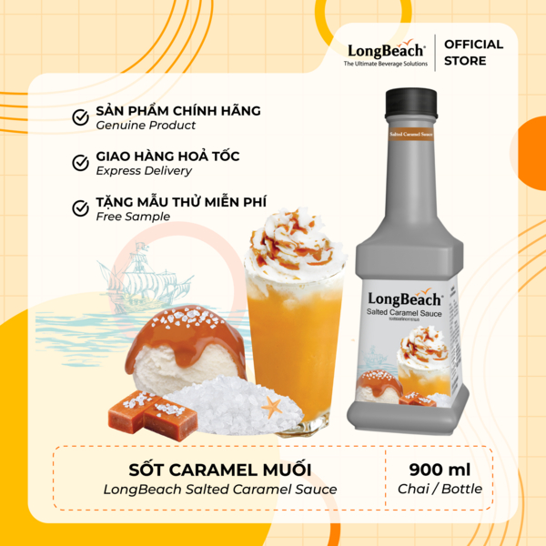 Sốt Caramel Muối - LongBeach Salted Caramel Sauce 900ml