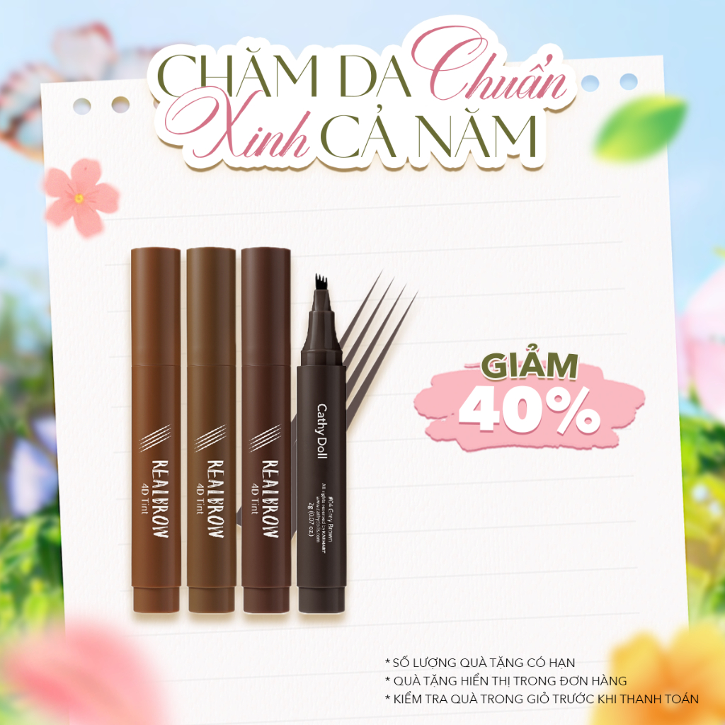 [DATE TỪ 6 THÁNG - 15 THÁNG] Bút vẽ chân mày Cathy Doll Real Brow 4D Tint 2G