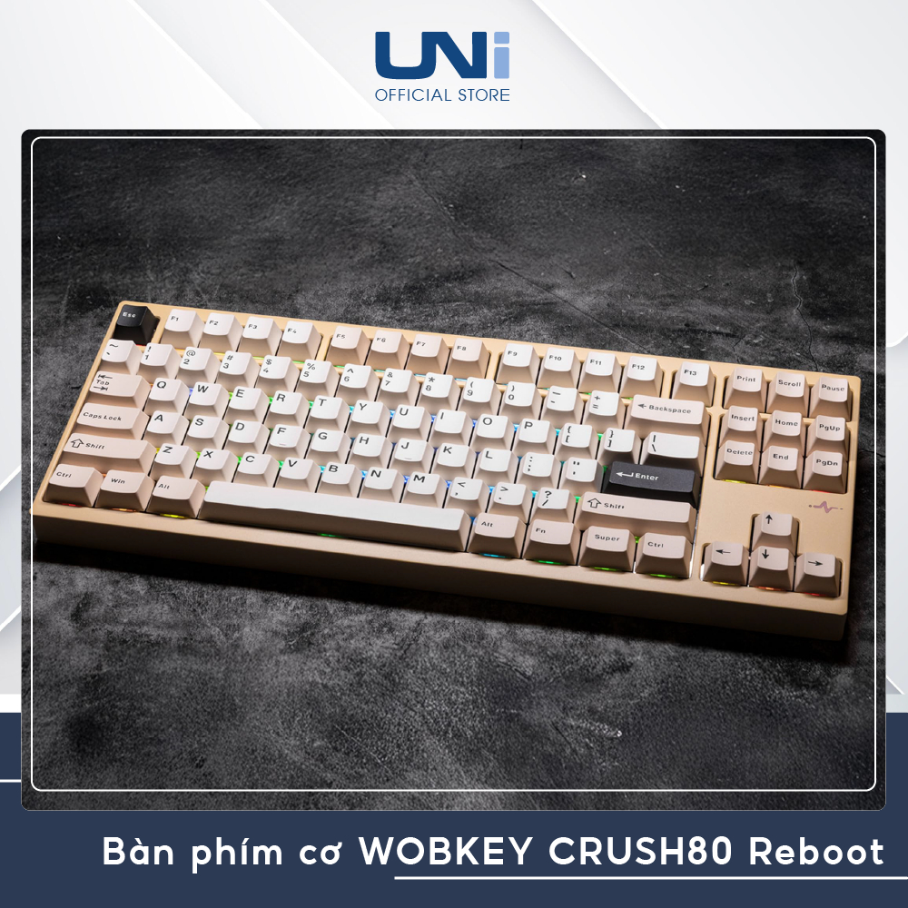 ( SẴN GIAO) Bàn phím cơ WOBKEY CRUSH80 Reboot - Case nhôm - 3 mode - Catch Ball - UNI OFFICIAL STORE