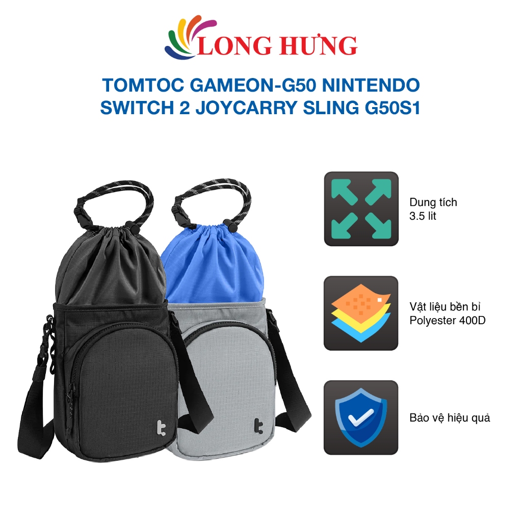 Túi đeo chéo Tomtoc GameOn-G50 Nintendo Switch 2 JoyCarry Sling G50S1 - Hàng chính hãng