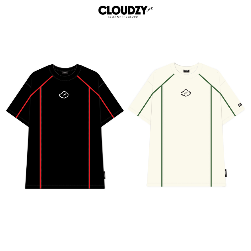 Áo thun nam unisex tay lỡ phối viền local brand chính hãng form rộng cổ tròn CLOUDZY BORDER