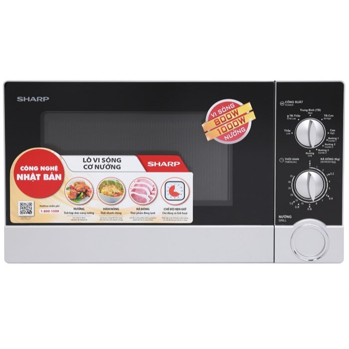 Lò vi sóng có nướng SHARP R-G222VN-S 20 lít,R-G302VN-S 23 lí