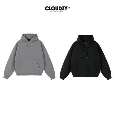 Áo hoodie zip trơn nam nữ local brand unisex CLOUDZY ZIP TRƠN basic nỉ bông dày dặn mũ siêu to 2 lớp