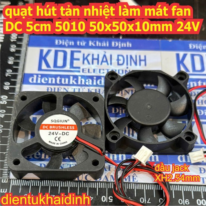 2 cái Quạt hút quạt tản nhiệt 5cm 5010 5x5x1cm 12V 24V 1.5W DC brushless fan kde1012