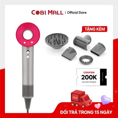Máy Sấy Tóc Ion Âm 1600W, 3 Mức Nhiệt & Gió – Bảo Vệ Tóc, Giảm Xơ Rối – Tặng Kèm 5 Đầu Sấy Tạo Kiểu