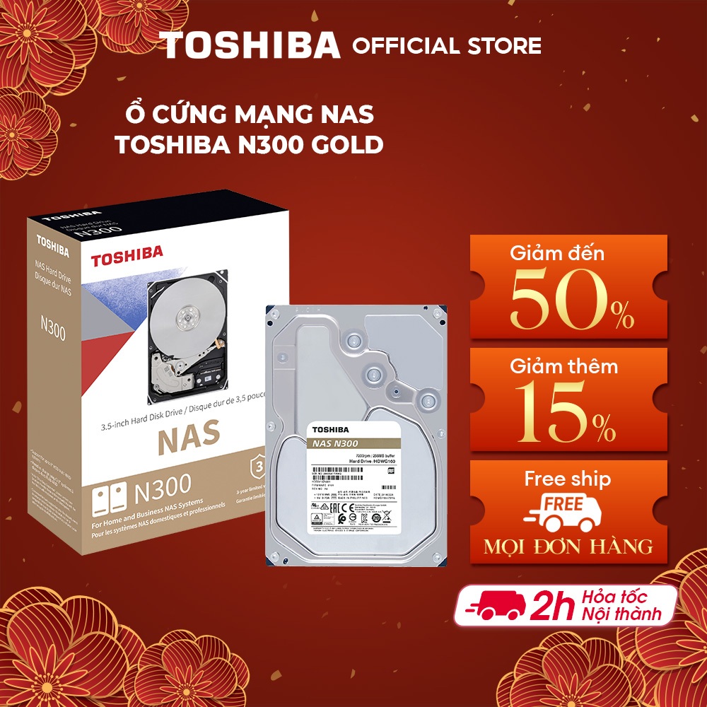 Ổ cứng mạng nas HDD Toshiba N300 Gold 3.5Inch, Dung Lượng 4TB - 20TB, Chính Hãng  - T0shiba Storage
