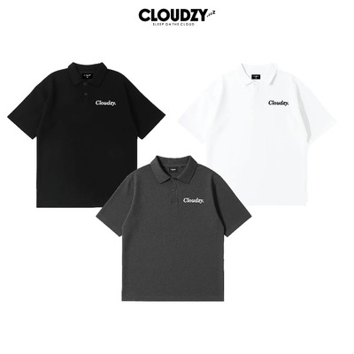 Áo polo CLOUDZY unisex form rộng áo có cổ pima logo áo phông nam nữ 100% cotton PL CORE
