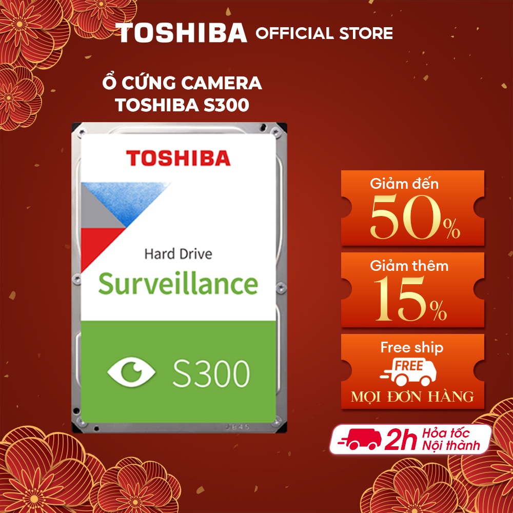 Ổ cứng gắn đầu ghi camera HDD Toshiba S300 PRO Surveillance 3.5inch 2TB | 4TB  | 6TB- T0shiba Storag