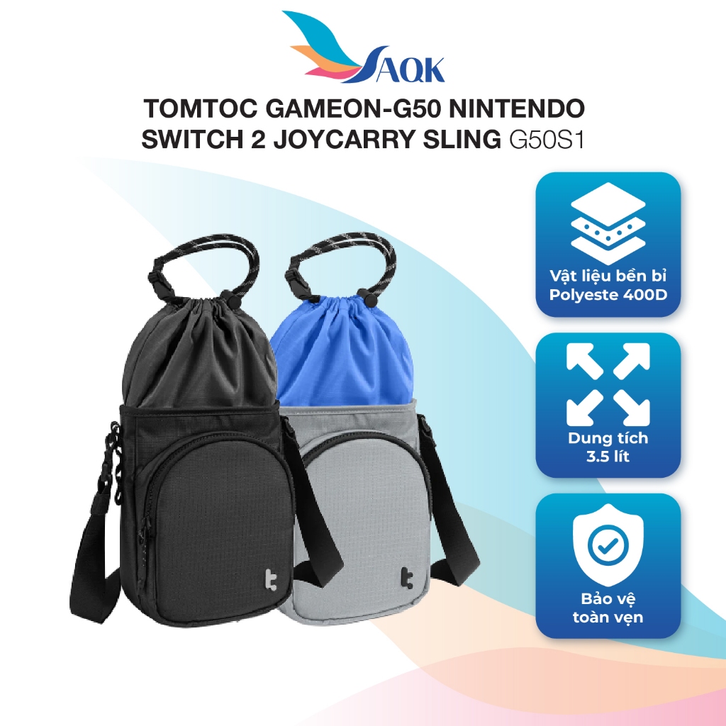 Túi đeo chéo Tomtoc GameOn-G50 Nintendo Switch 2 JoyCarry Sling G50S1 - Hàng chính hãng