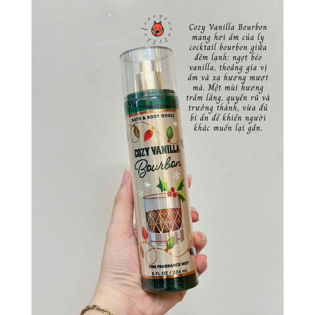[US ONLY] TRỌN BỘ COZY VANILLA BOURBON -  Bath&BodyWorks