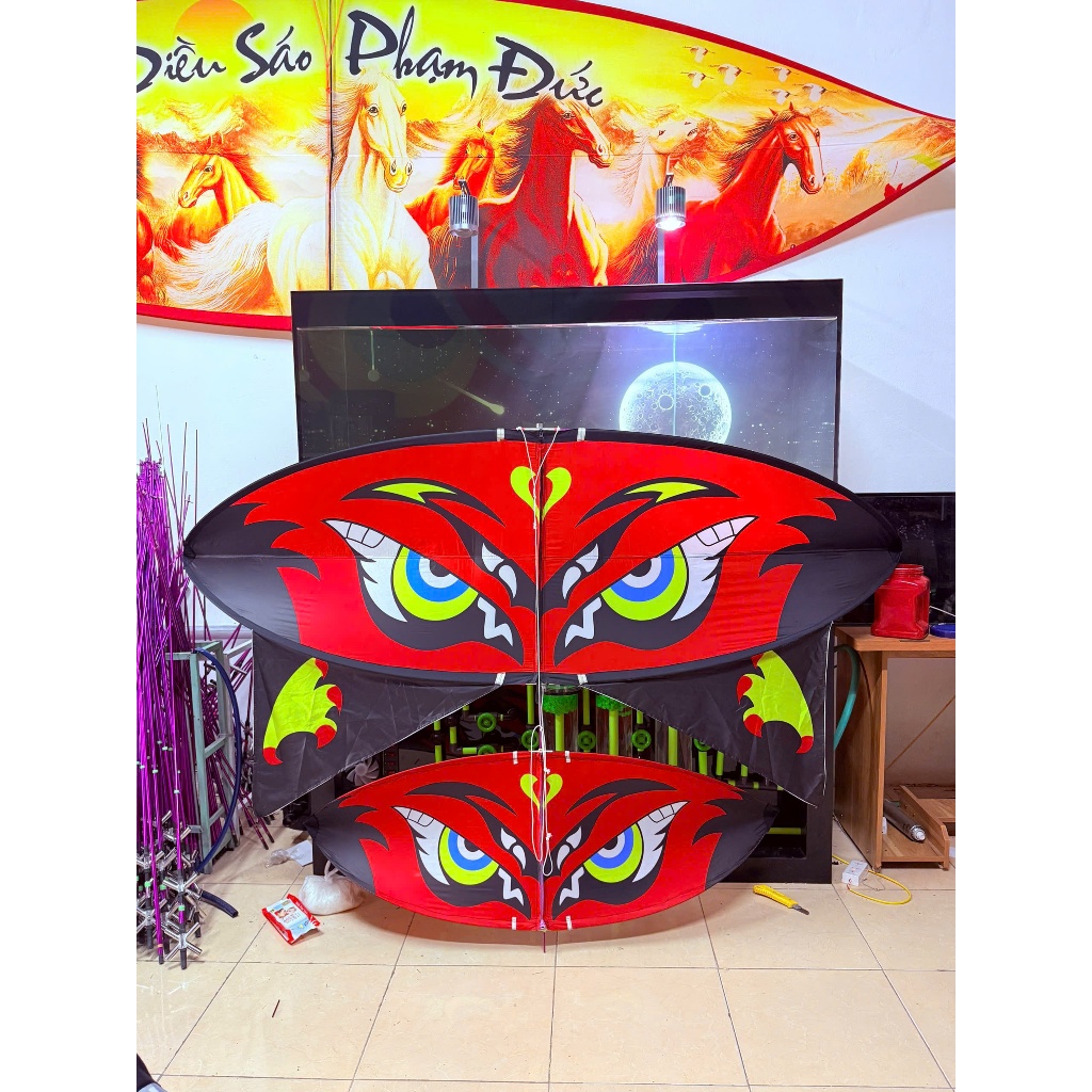 Diều mẹ bồng con Mẫu Cú Đỏ 2m-2m5-2m8- 3m .Buộc Sẵn Dây Lèo