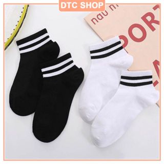 Tất cổ cao nam nữ thể thao phong cách Hàn Quốc, vớ nữ nam trắng đen chất liệu cotton mềm thoáng mát