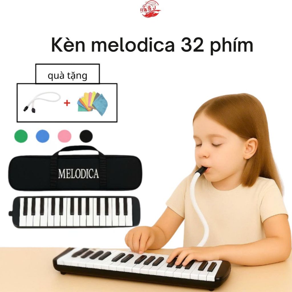 Kèn Melodica 32 Phím – Âm Chuẩn – Dễ Thổi – Tặng Full Phụ Kiện – Túi + Ống Thổi Ngắn Dài Cho Bé