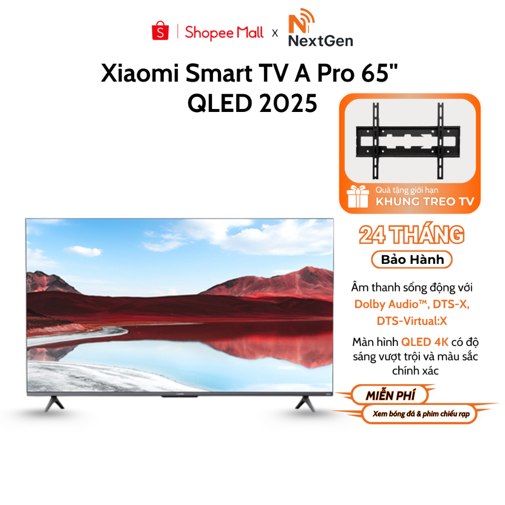 Tivi XIAOMI A Pro 65 INCH QLED 2025/2026 bản Quốc Tế - Bảo hành chính hãng 2 năm tại nhà