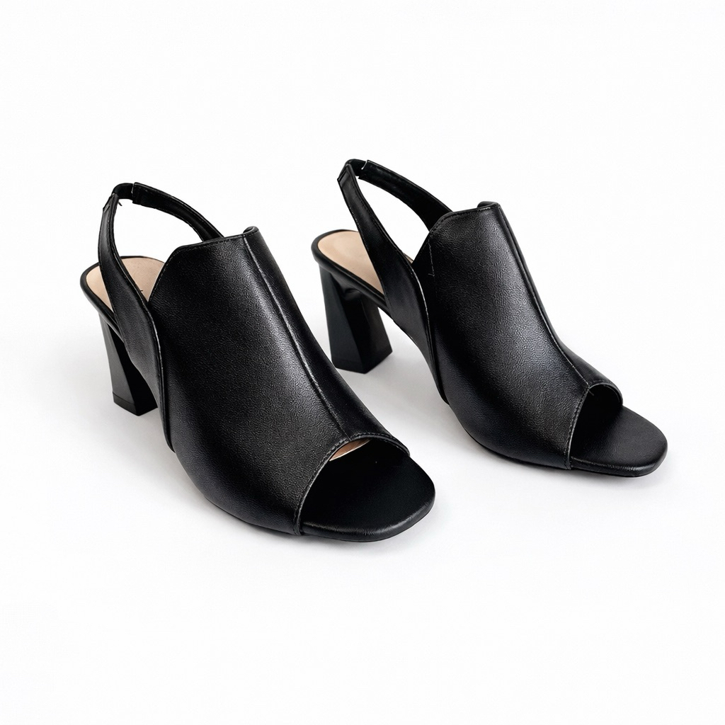 Giày Sandal Boot Nữ Mũi Vuông Gót Trụ 7cm – Quai Ôm Chân Sang Trọng, Đi Tiệc / Đi Làm / Dạo Phố