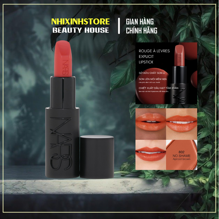 Son Nars Explicit Lipstick 802 No Shame Màu Cam Nâu