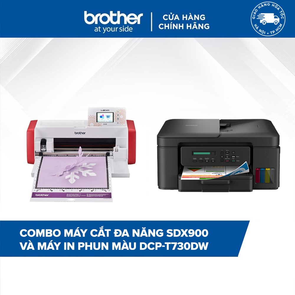 Combo máy cắt SDX900 + máy in DCP-T730DW